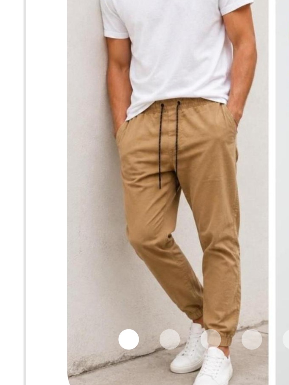 AE Outfitters Men's Jogger Pants - khaki with Black Drawstring, size medium